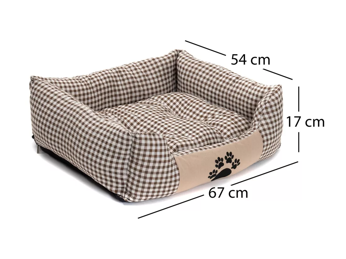 LIT POUR CHIEN Rocky 67 cm, tissu, à carreaux