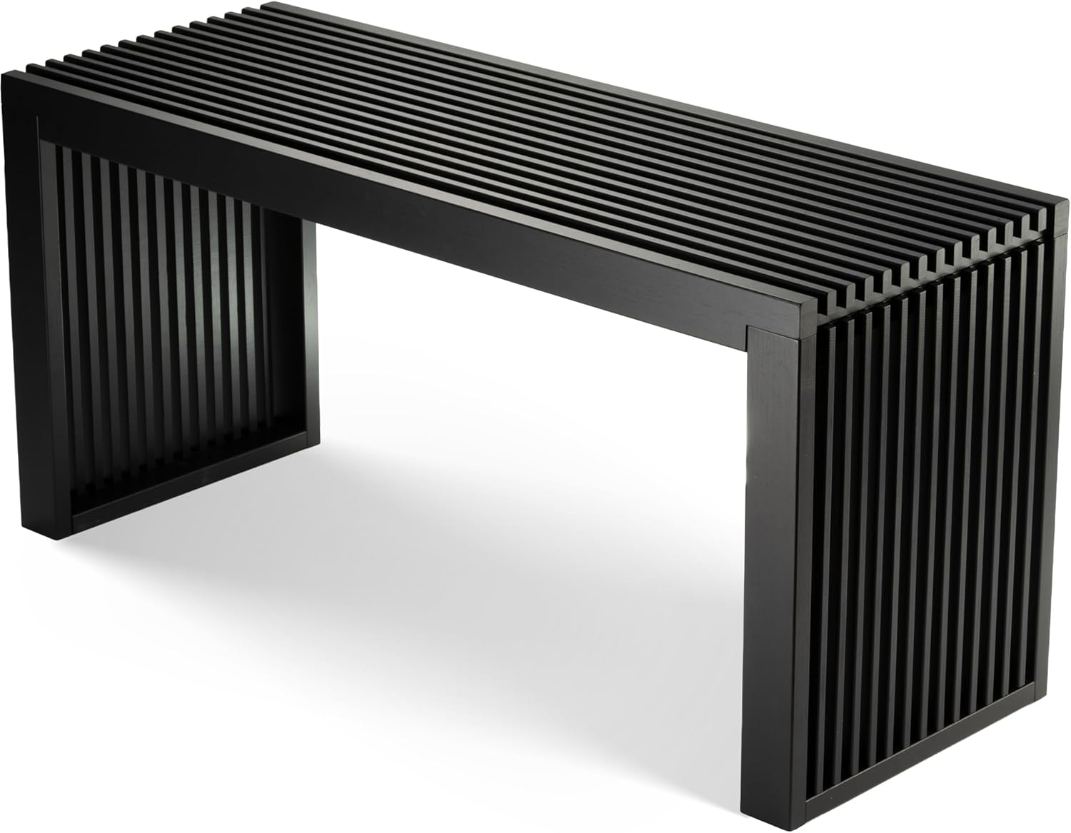 Sitzbank aus Bambus Schwarz – stabile Holzbank ohne Lehne für Flur, Bad, Küche, Esszimmer oder Schlafzimmer – kleine Sitzbank Holz 90x33x43 cm – bis 250kg belastbar