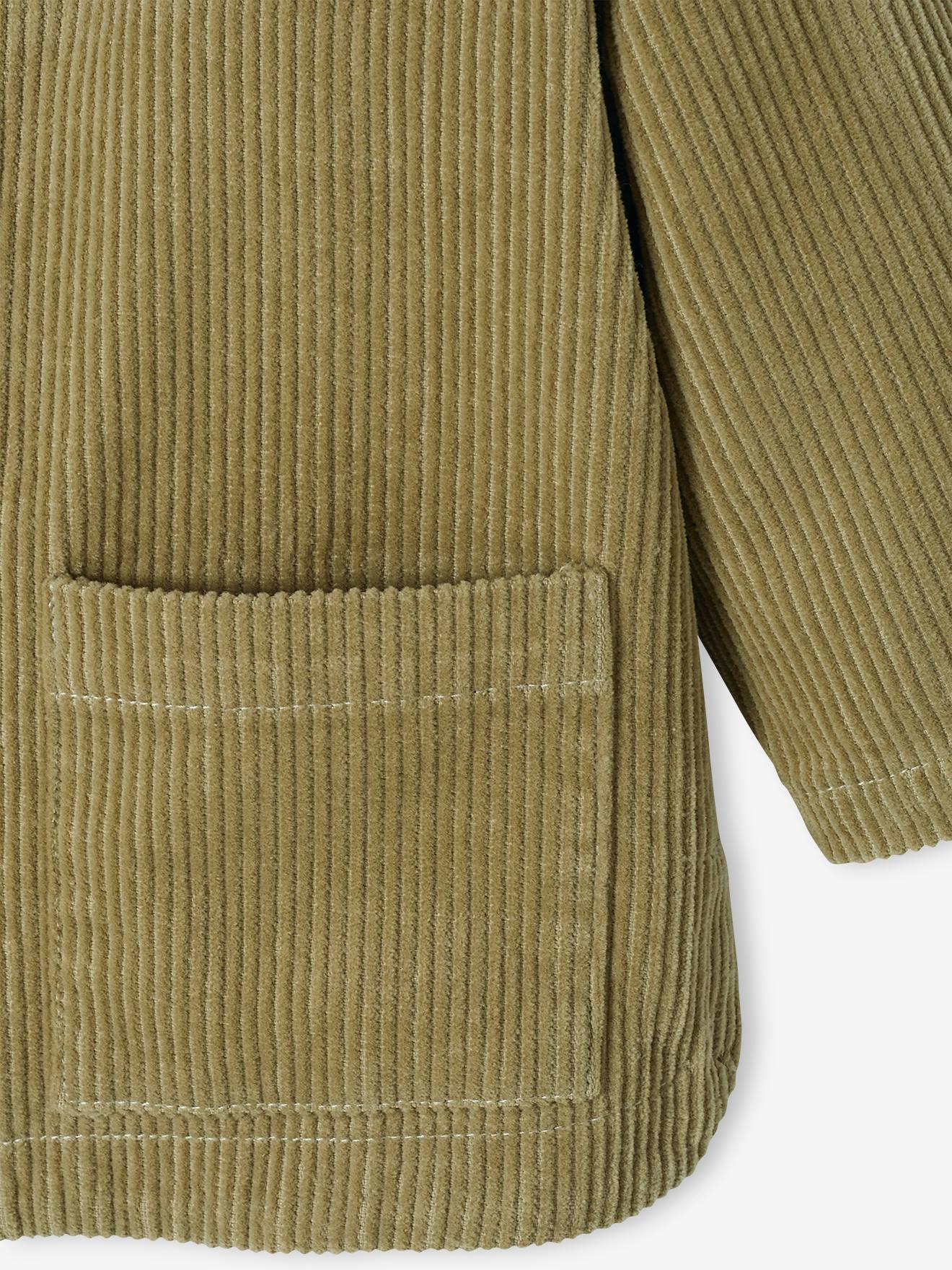 Camisa de veludo cotelê verde acinzentado para bebê