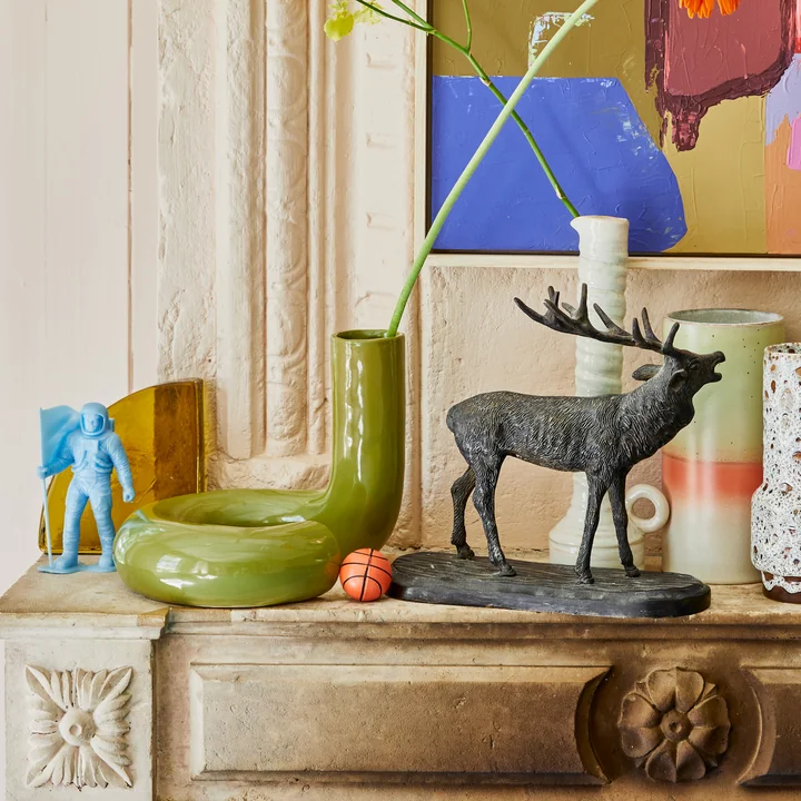 HKliving - Objects Twisted Vase, H 26 cm, matt white