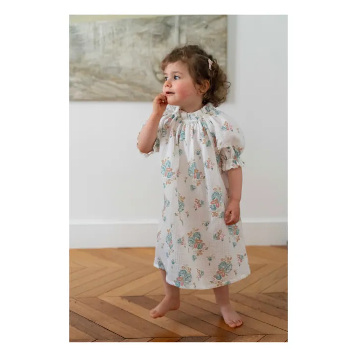 Risu Risu Robe de Nuit Double Gaze de Coton Bio Exquise | Blanc