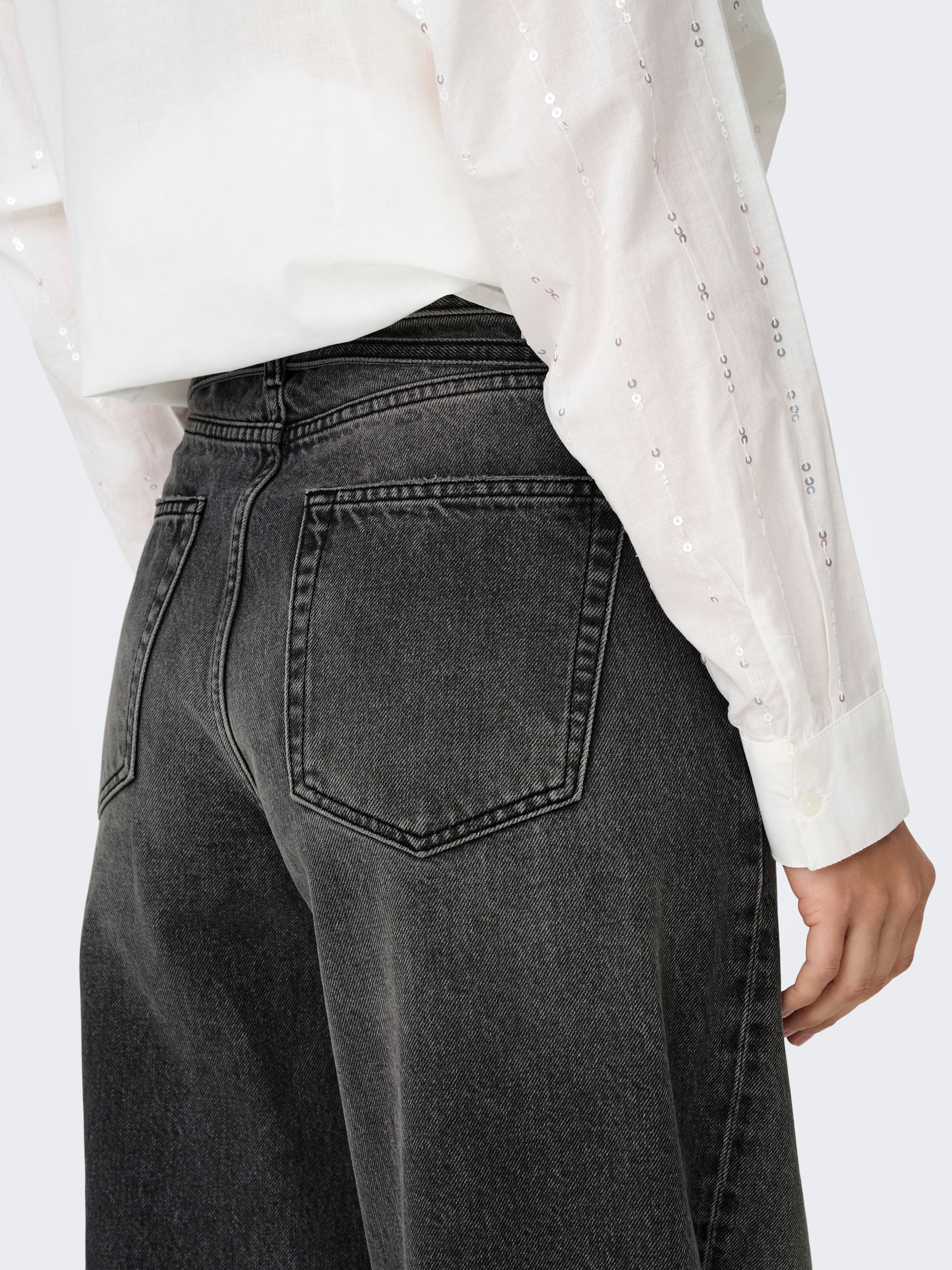 ONLGIANNA Mittlere Taille Ballon Schnitt Jeans Washed Black