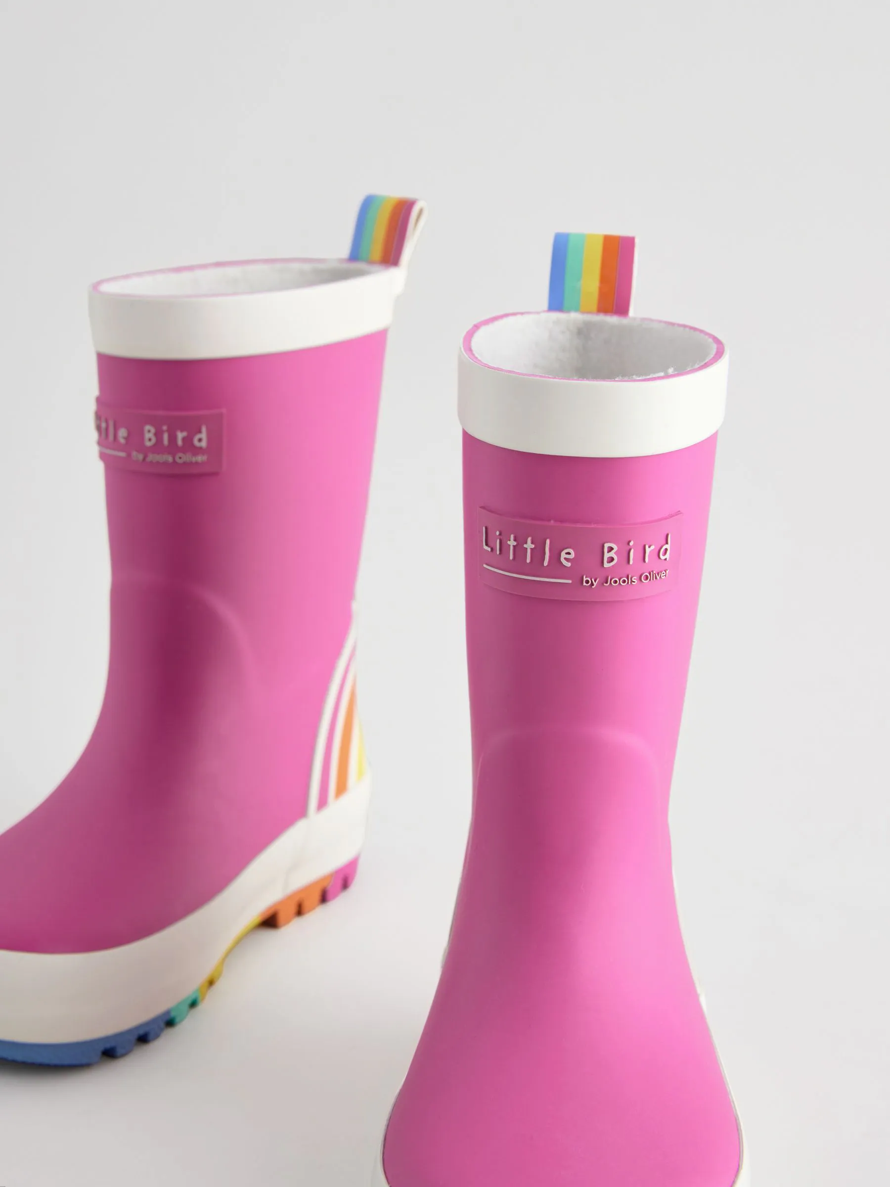 Roze - Little Bird by Jools Oliver regenlaarzen met regenboog