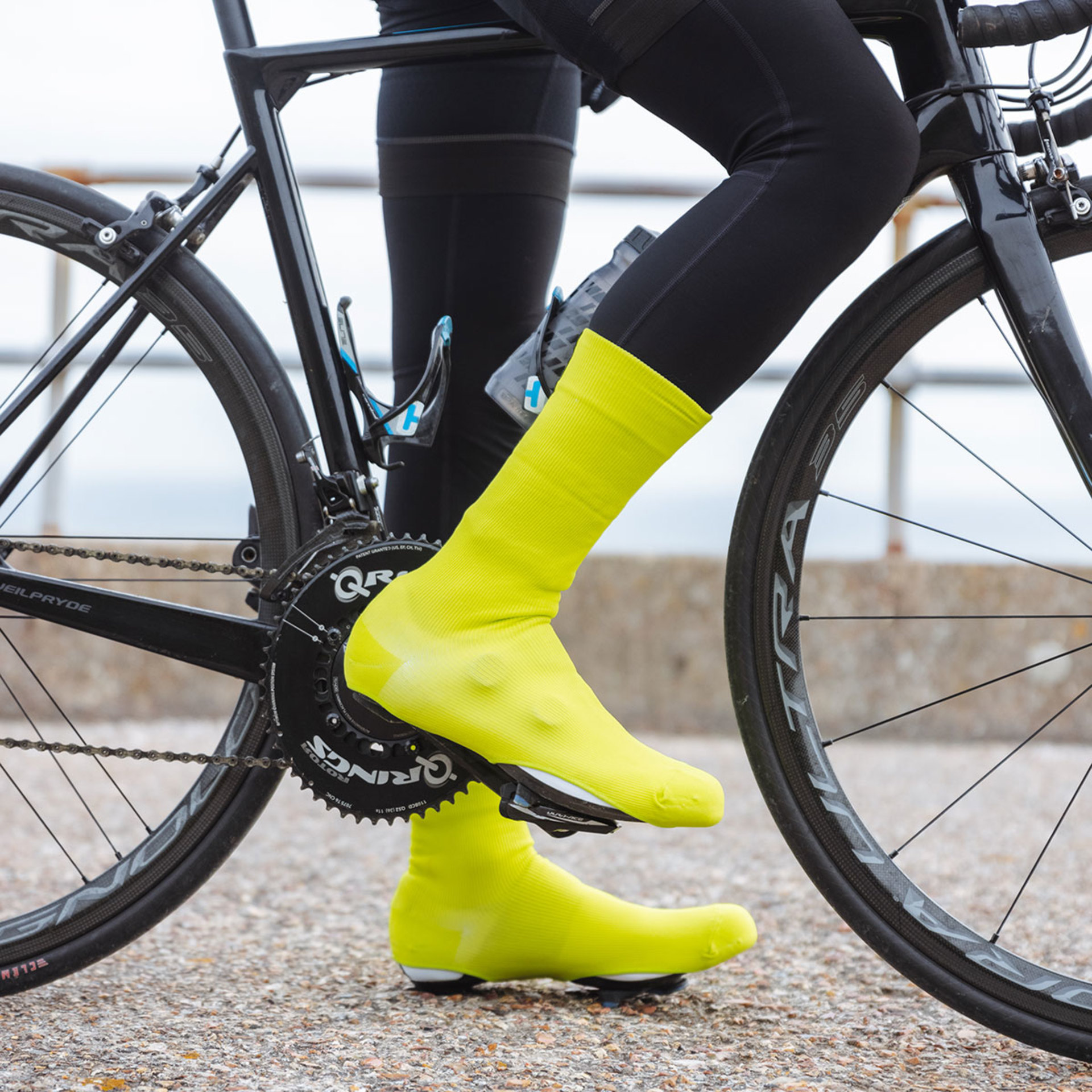 GripGrab Flandrien Waterproof Knitted Road Overschoenen Hi-Vis Geel