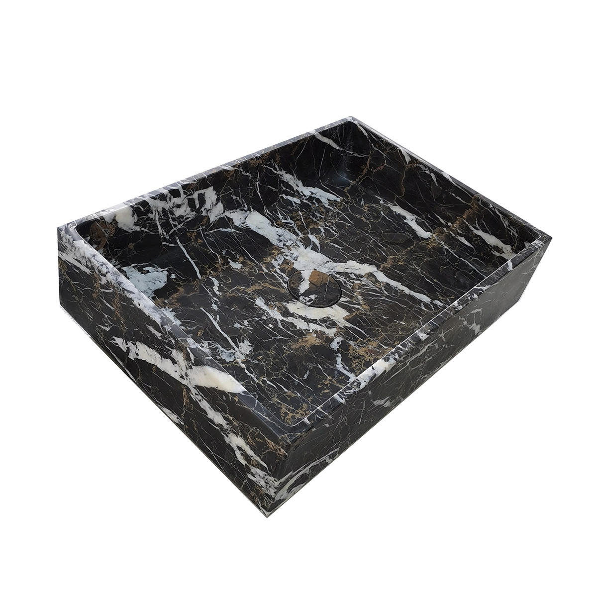 Saniclear Portoro Gold marmer waskom rechthoekig 50x35cm