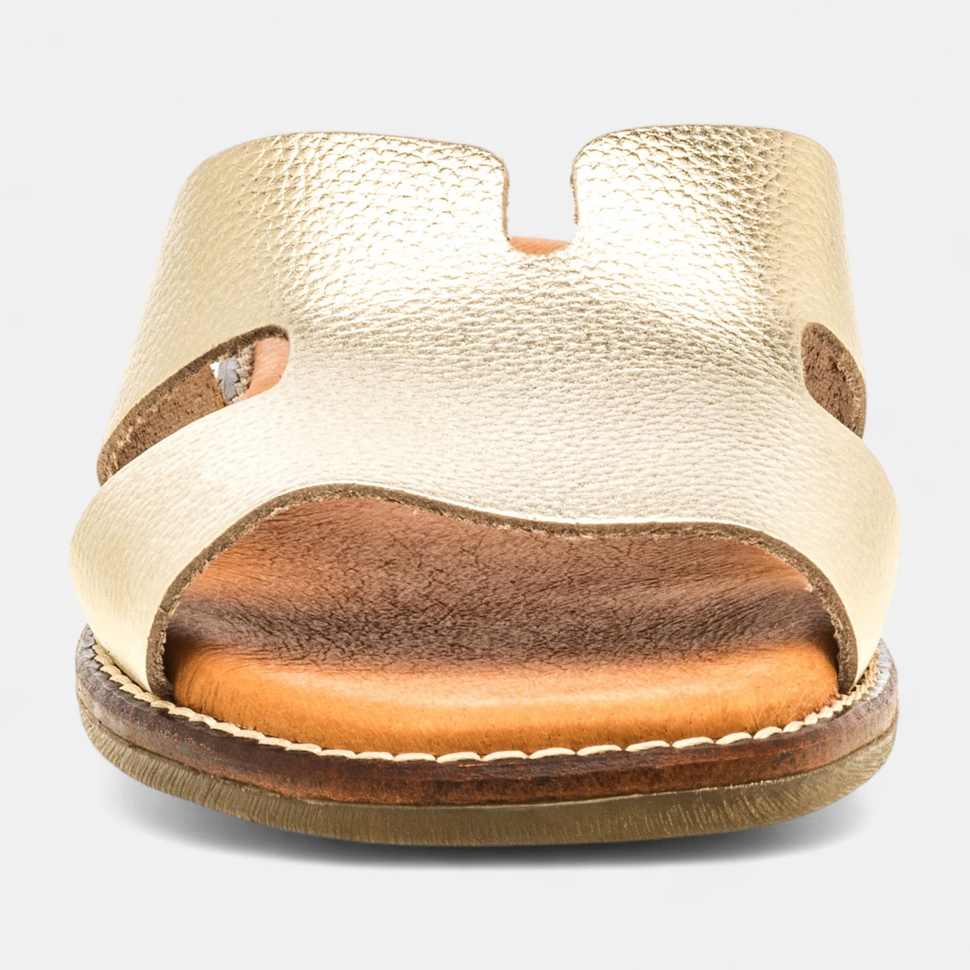 Mules Femme en cuir or