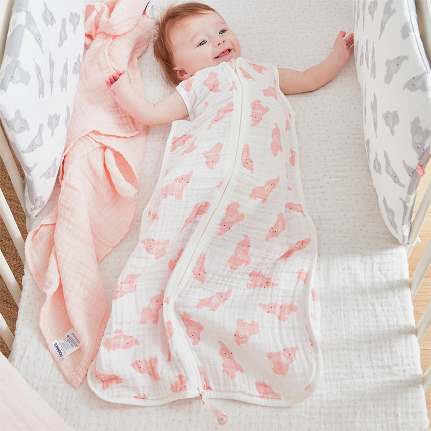 Gigoteuse en mousseline de coton bio 70 cm Anna rose