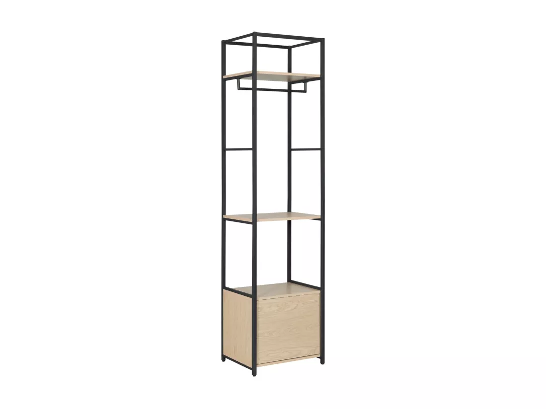 Portant vêtements fermé bois et métal noir L50 x H200 cm JUNE