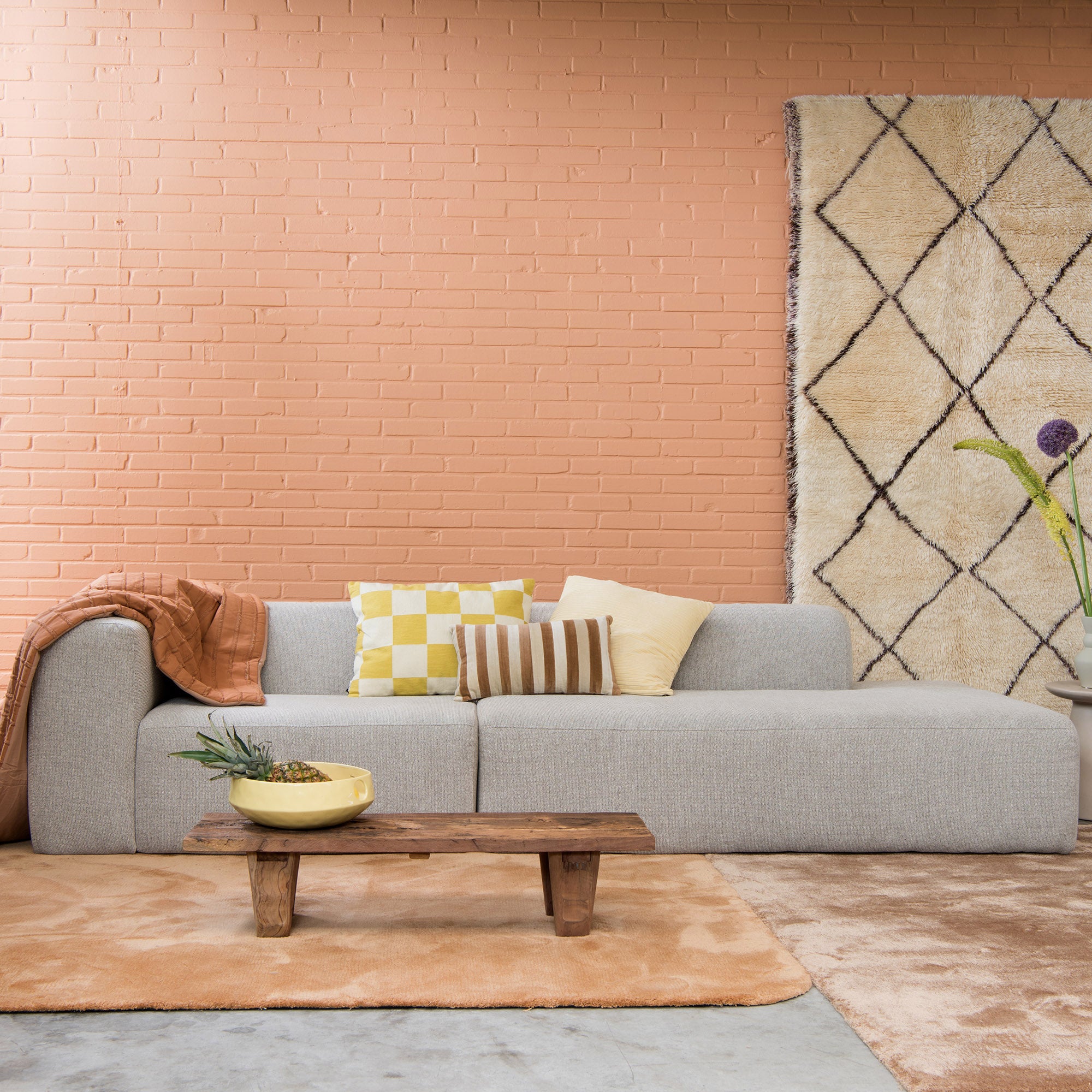 4X6 SOFA X6 modulaire bank D links beige melange - 285 cm