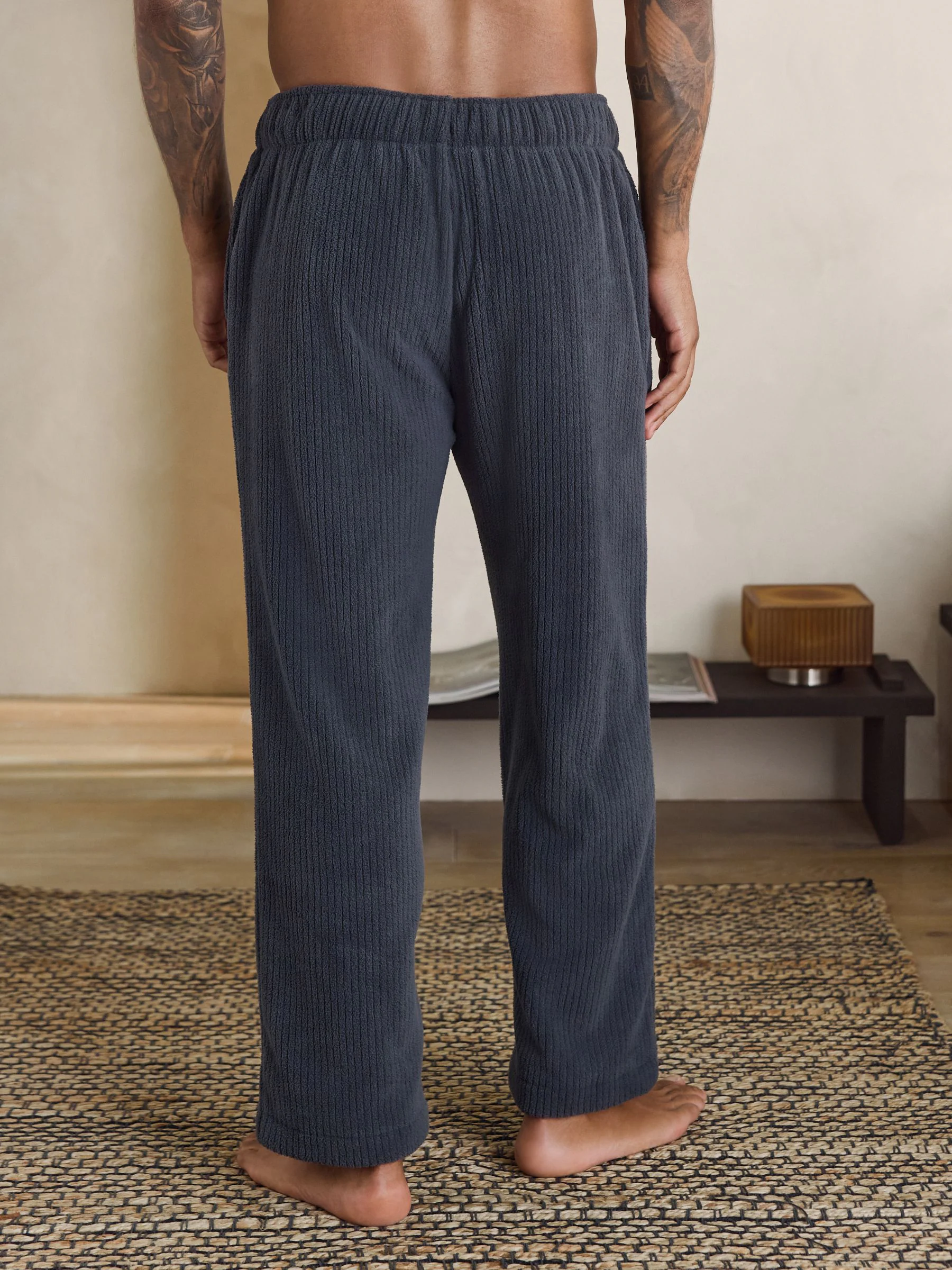 Leisteen grijs - Borg Fleece Rib Textured Joggers