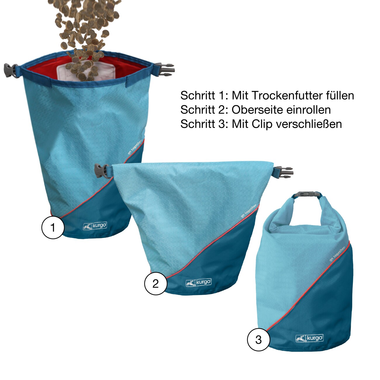 Kurgo Trockenfutterbeutel für Hunde blau