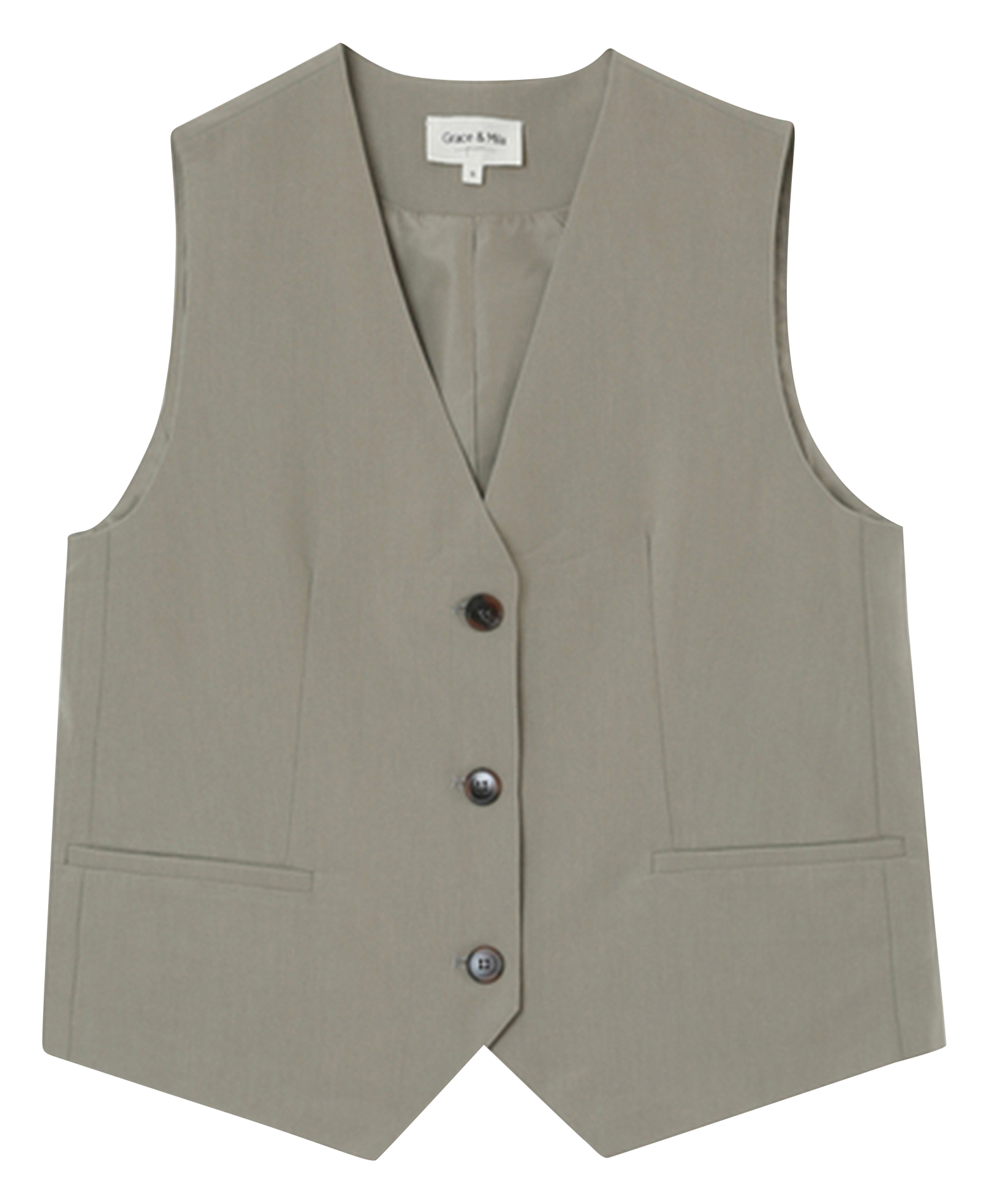 LOKI - Gilet tailleur sans manches boutonné| Vert