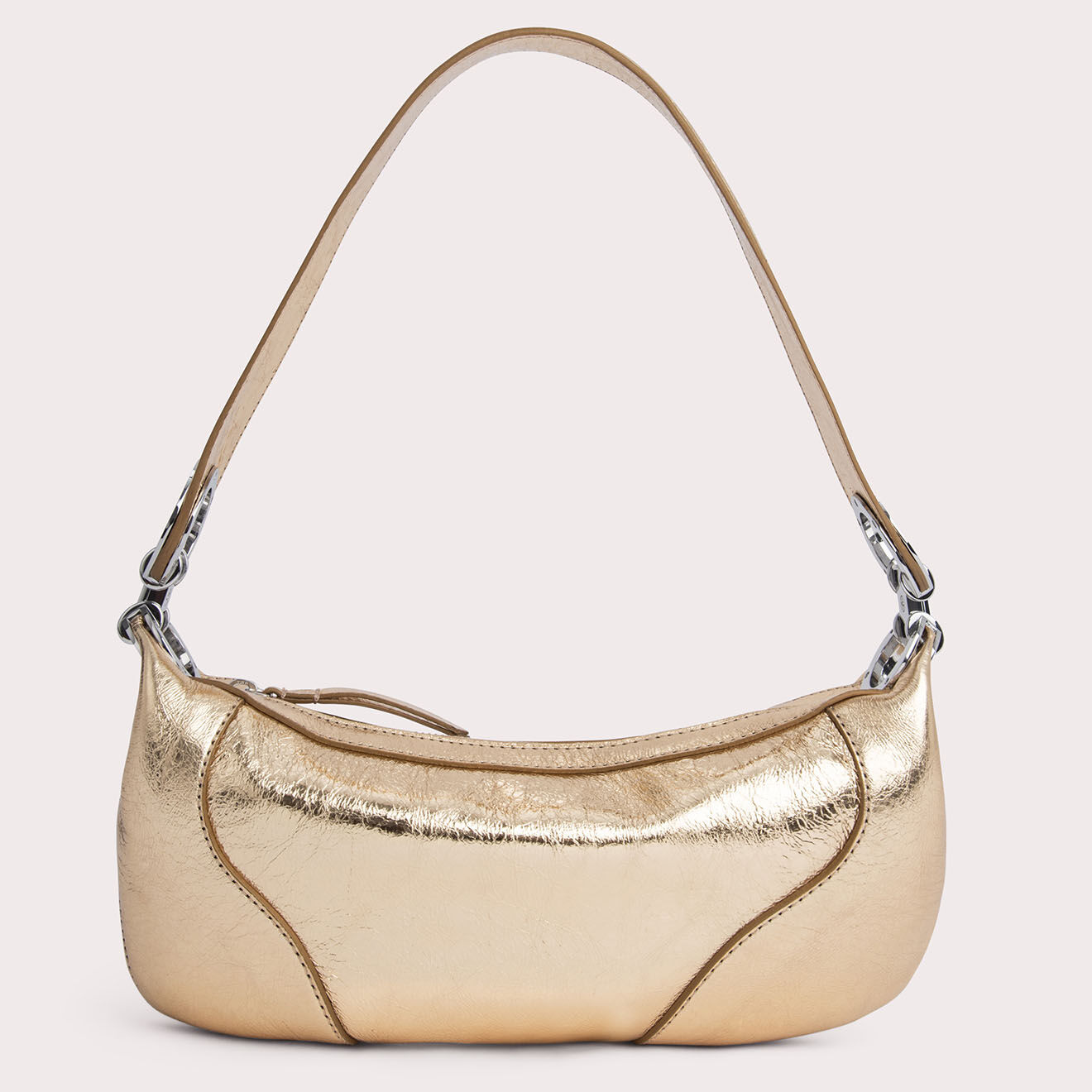 By Far Sac à main en Cuir Mini Amira doré -  14x28x7 cm