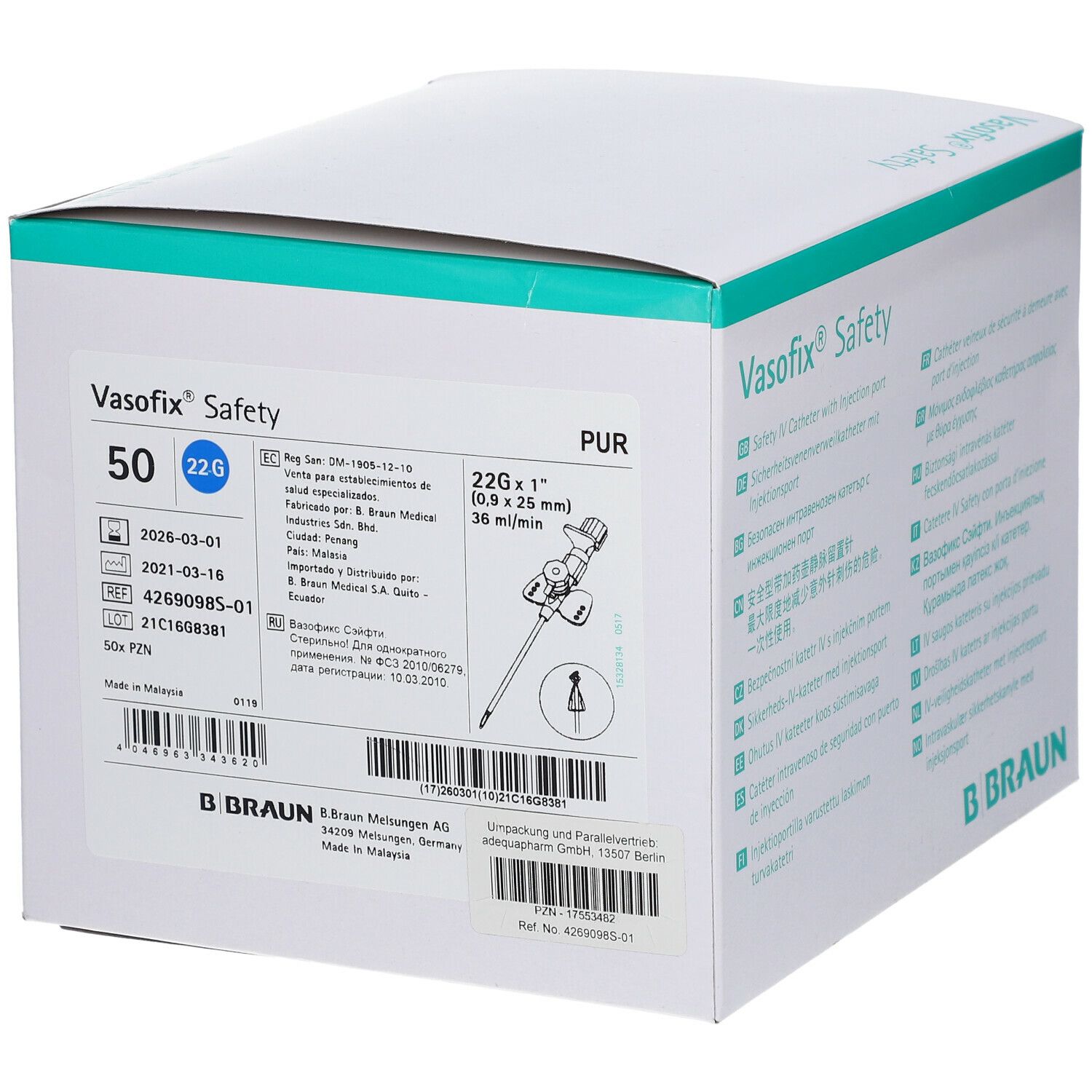 Vasofix® Safety Kanüle 22G 0,90 x 25 mm