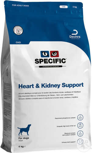 Specific CKD Heart & Kidney Support Chiens Adultes Insuffisance Cardiaque Rénale Hépatique 3x4kg