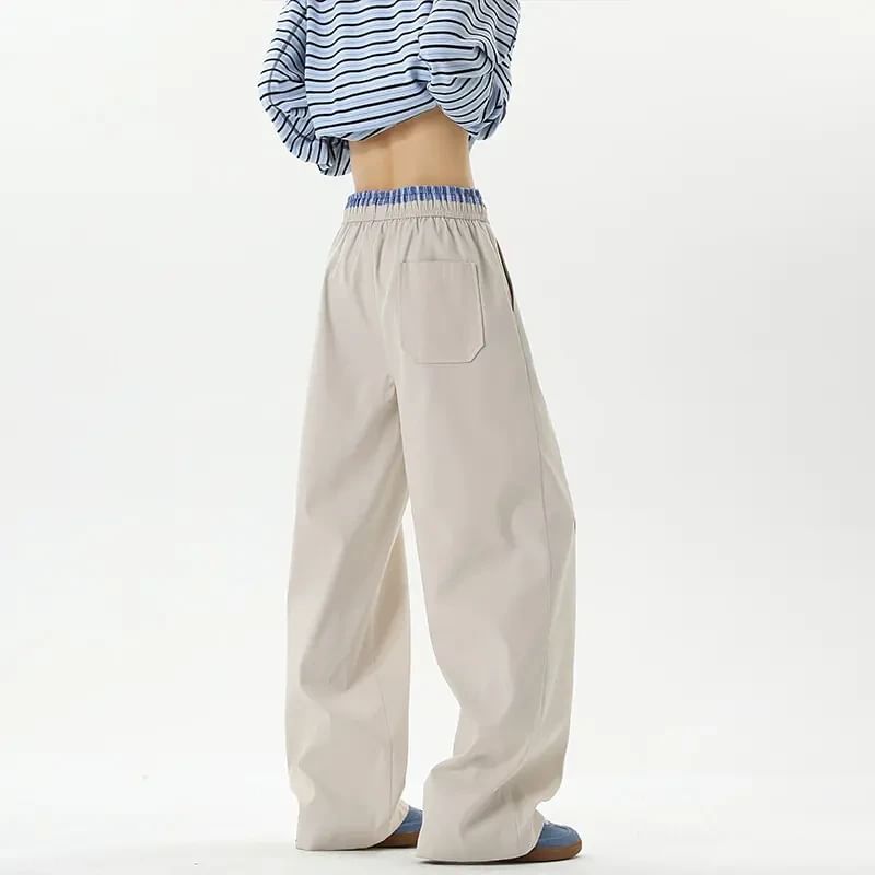 Kimeya - Wijde broek met trekkoord en letters