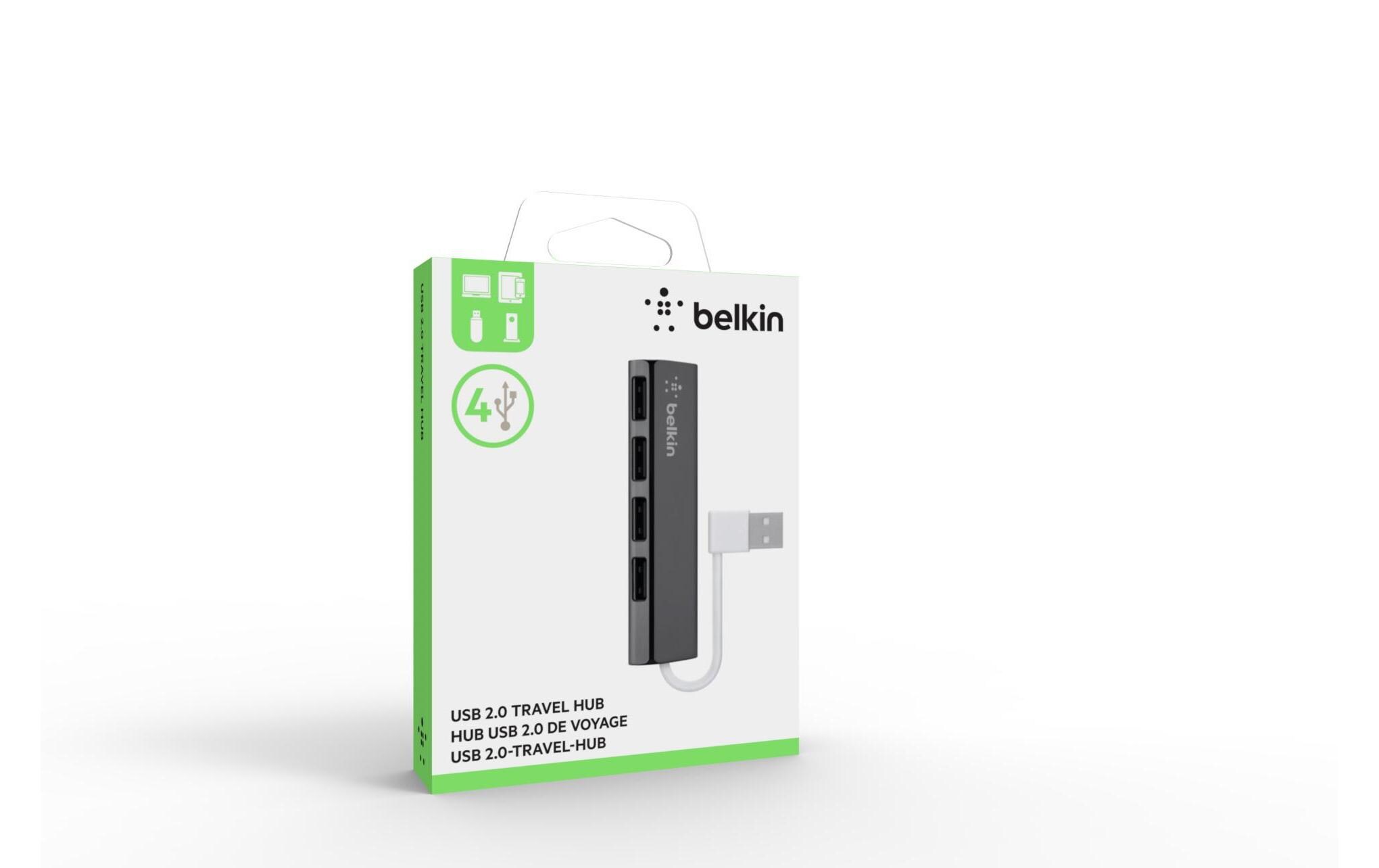 USB-Hub 4-Port Travel-HubKompakter 4-Port USB-2.0-Hub