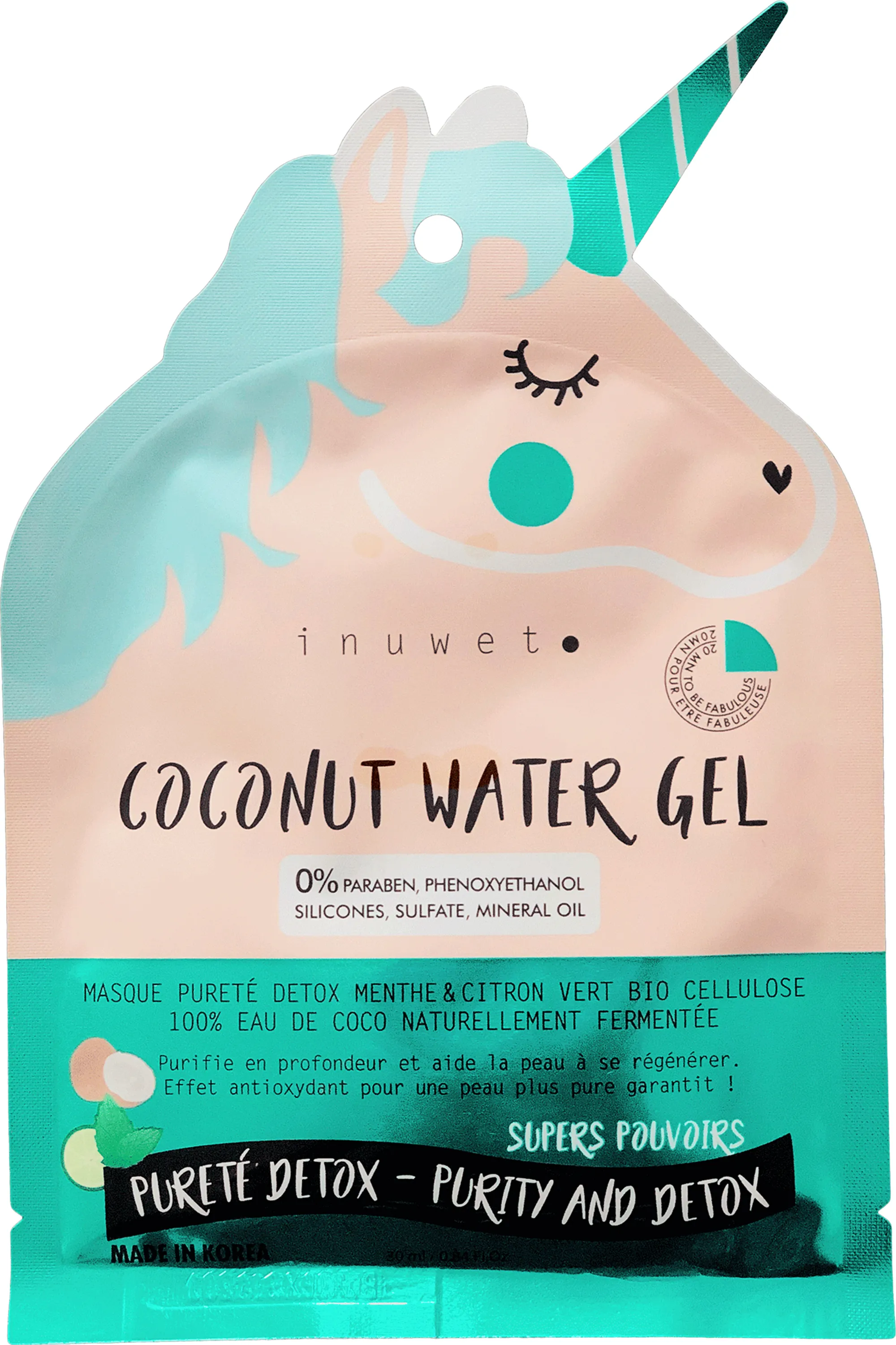 Inuwet (In Unicorn We Trust) Masque visage pureté detox-30 ml