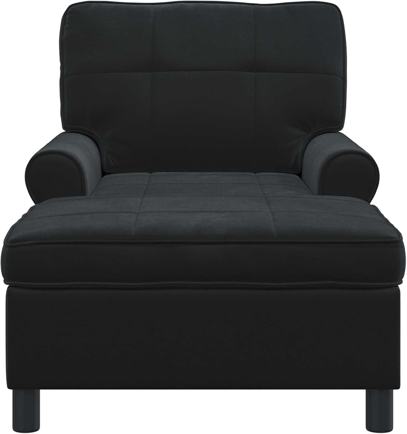 vidaXL Lounge-Liege mit Kissen Schwarz 91 x 157 x 91 cm Samt, Wohnzimmer, Rechteckig, Modern, Langlebig, Elegantes Design, Komfort, Vielseitige Nutzung, Funktional, Stilvolle Möbeloptionen