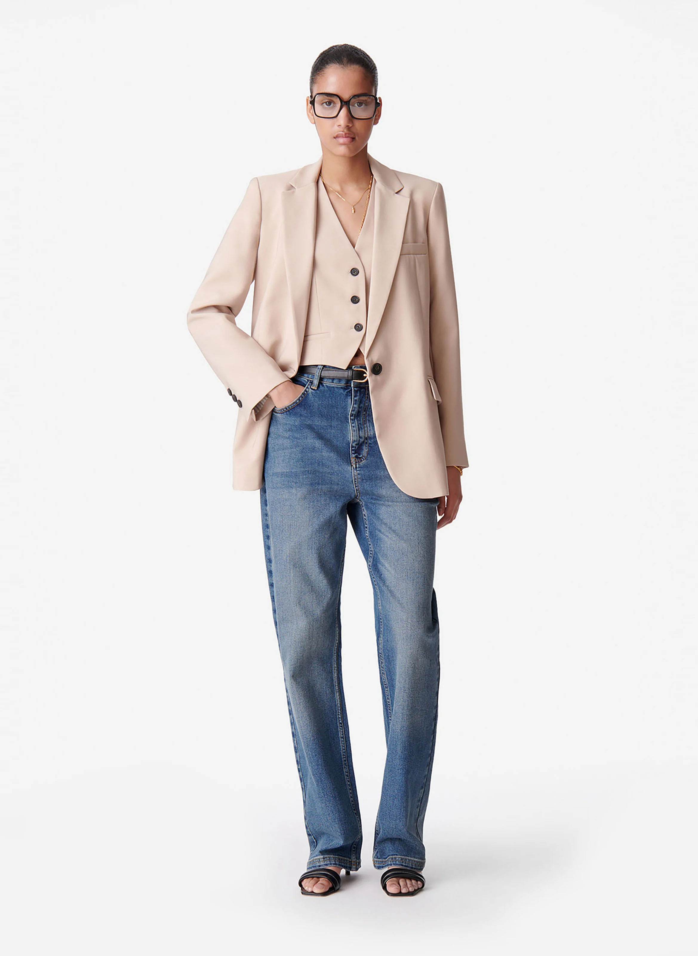 TILIA - Veste de tailleur fluide | Beige