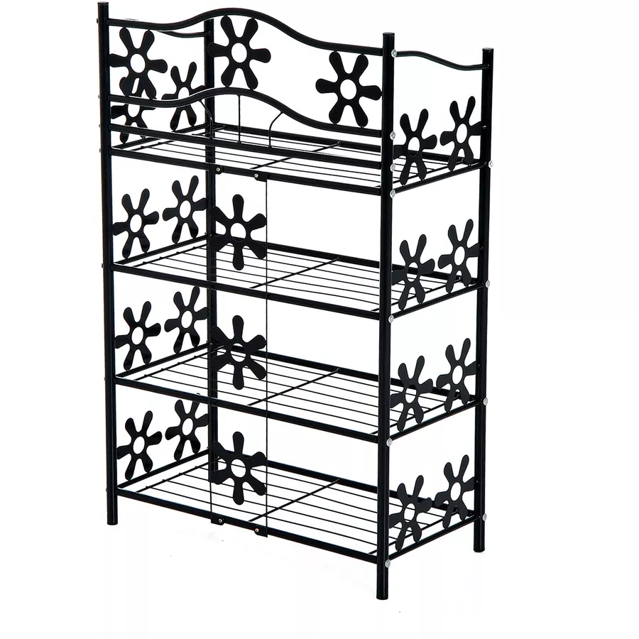 HOMCOM Standregal mit 4 Etagen schwarz
