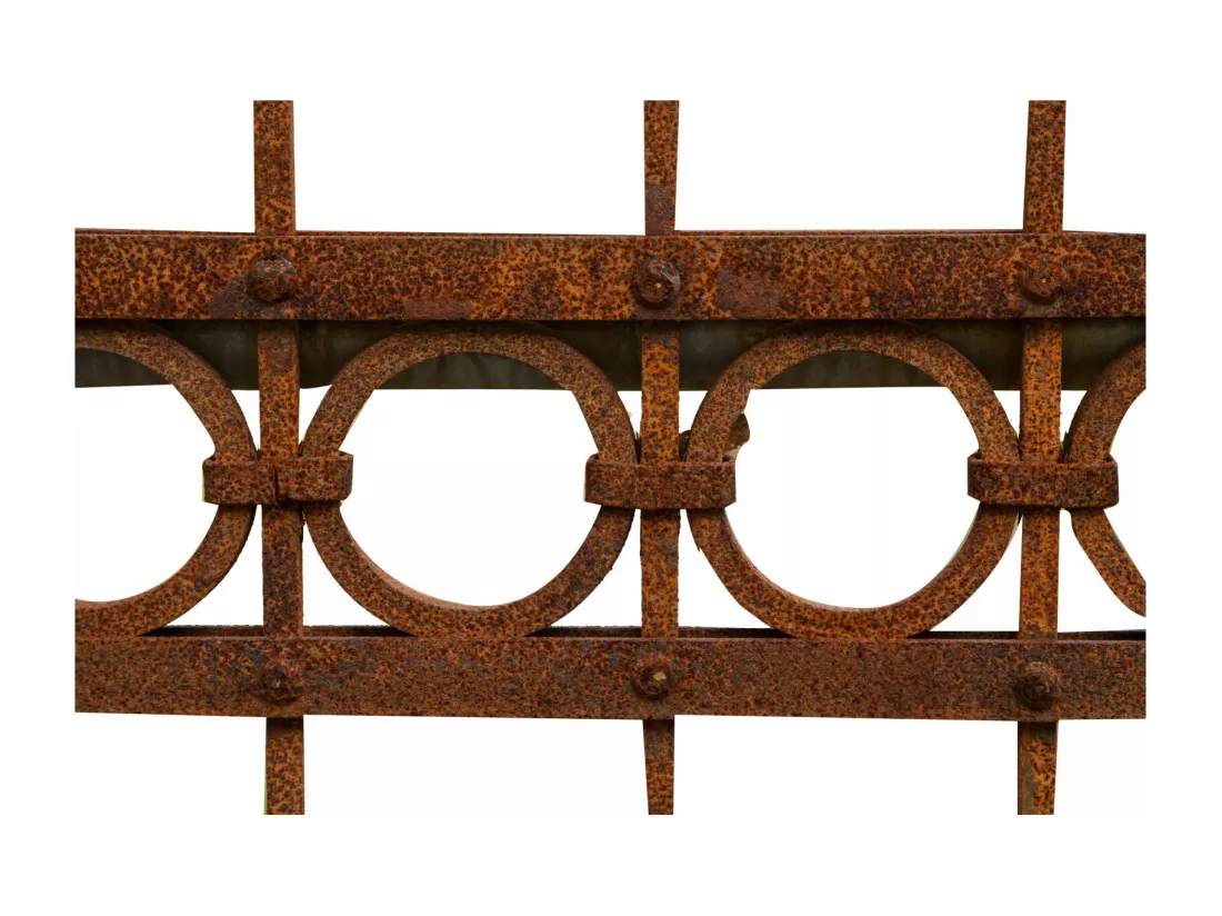 BISCOTTINI Portail - Fer Forgé Finition Antique - Clôture en Fer - Portail en Métal - Porte Décorative - Portail d'Entrée - 402x10x263cm - Une Pièce