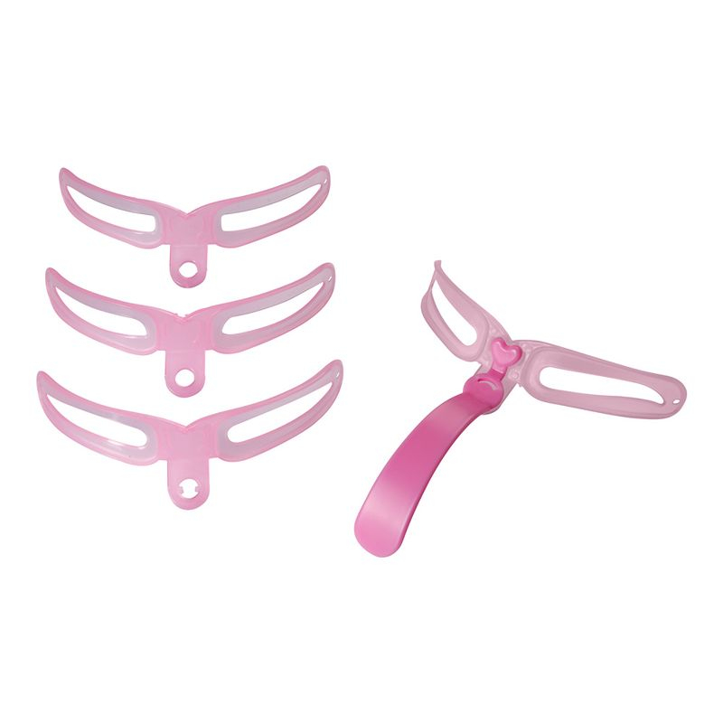 (10er Set) Augenbrauen Schablone Makeup Pflege-Set Wiederverwendbare Formen - Rosa