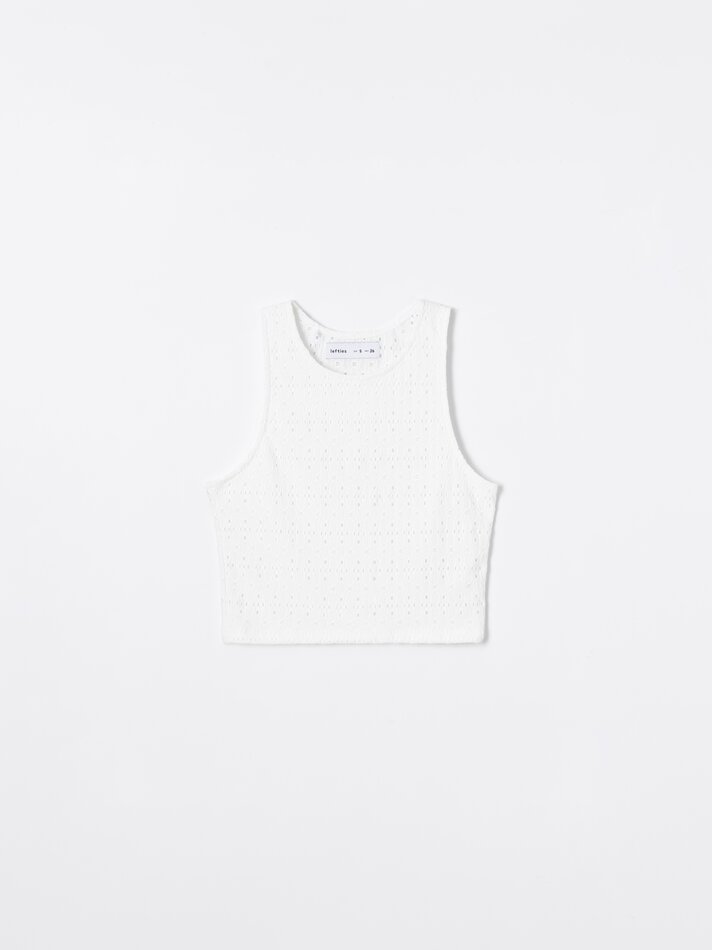 Top com bordado suíço - Branco