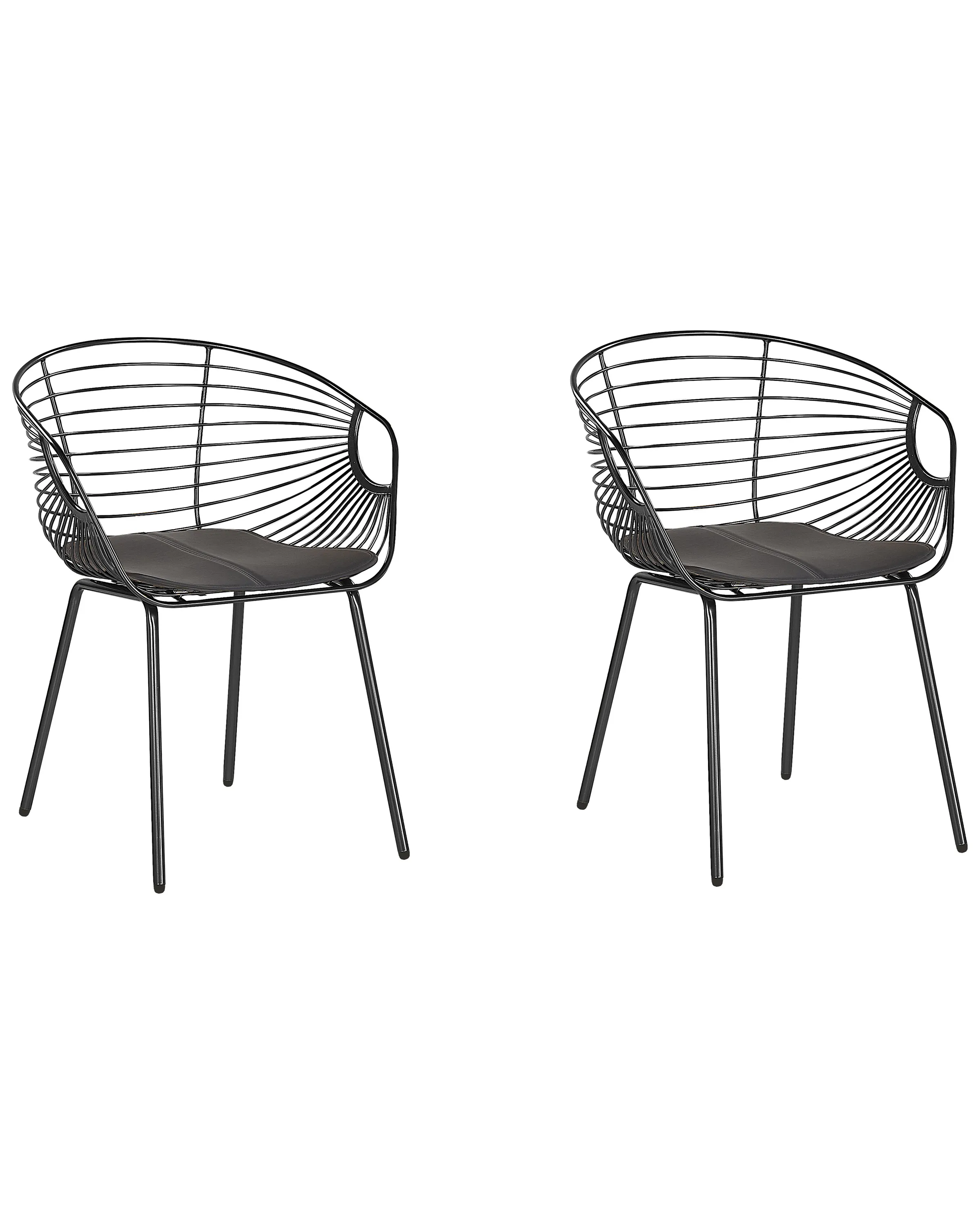 Set van 2 eetkamerstoelen HOBACK Metaal Zwart