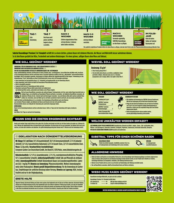 Substral® 3 in 1 Komplett-Rasendünger gegen