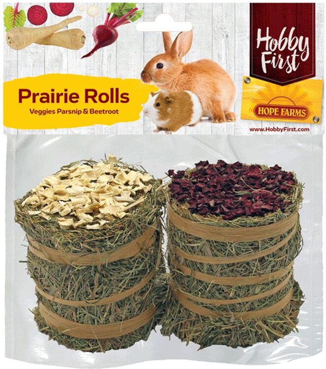 Hobby First knaagdierensnack prairie rolls pastinaak en rode biet 200 g 2 stuks