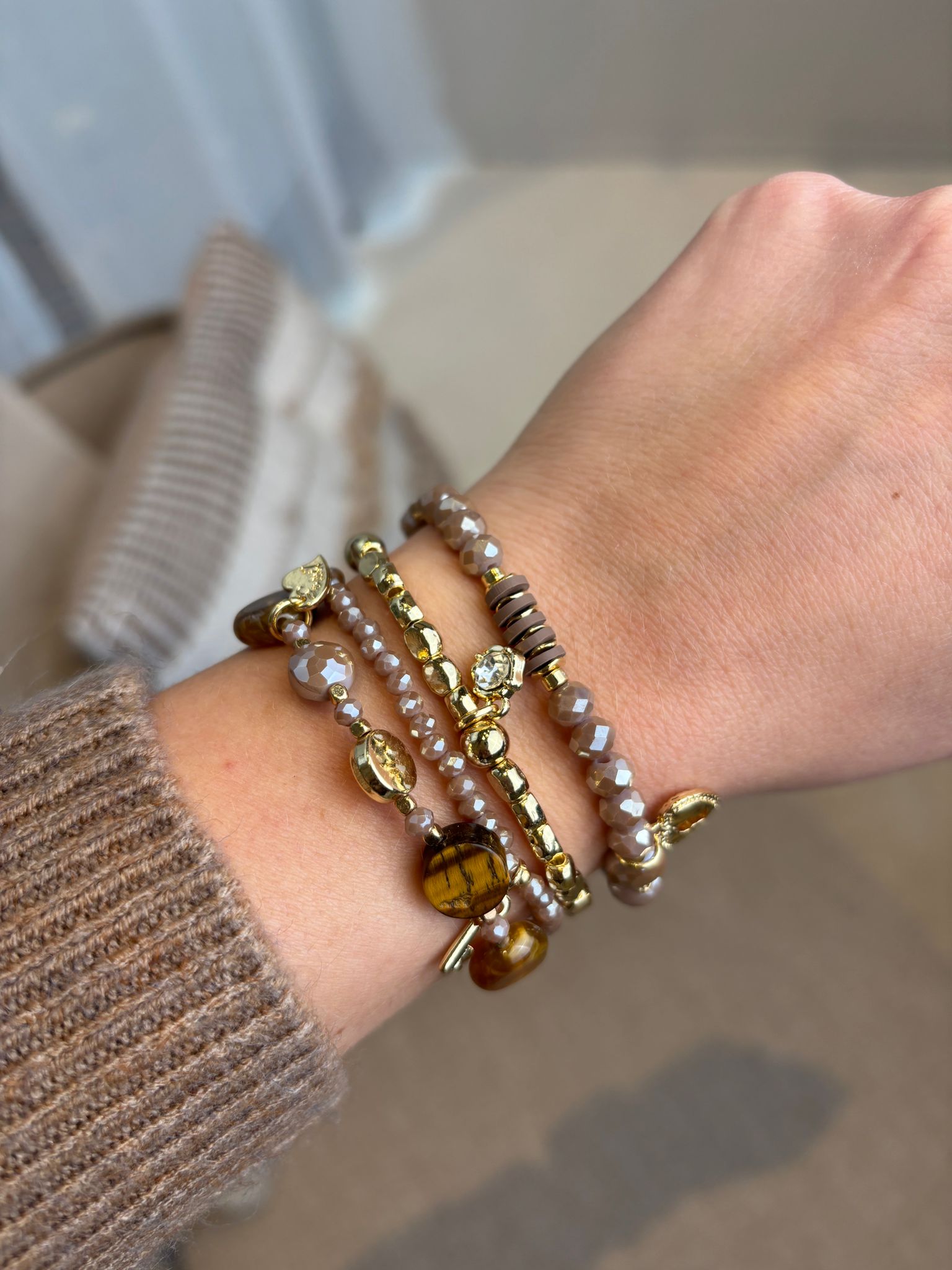 Armbanden Set Taupe