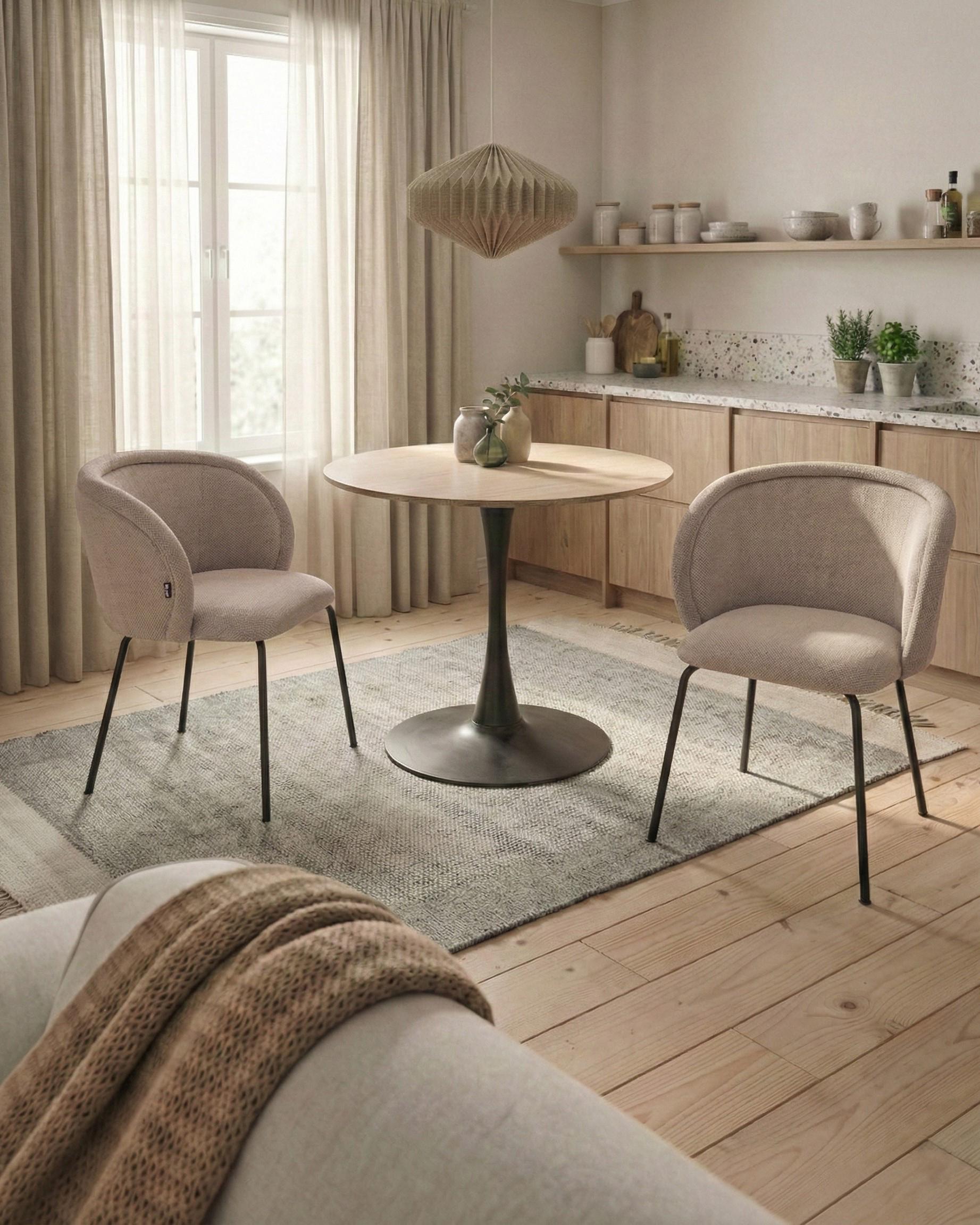 Set van 2 eetkamerstoelen SARASOTA Stof Taupe