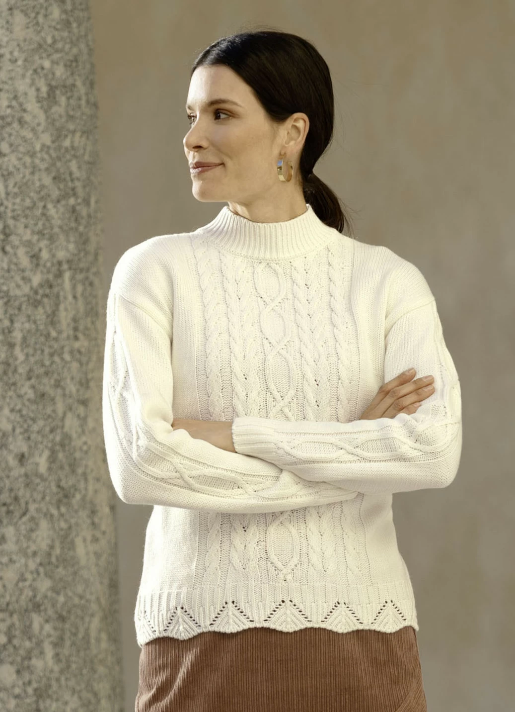 Pullover in Strukturmix
