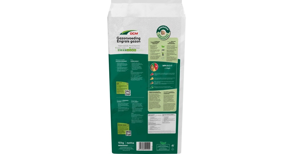 DCMGazonmeststof 10 kg  (Tot 125 m²)