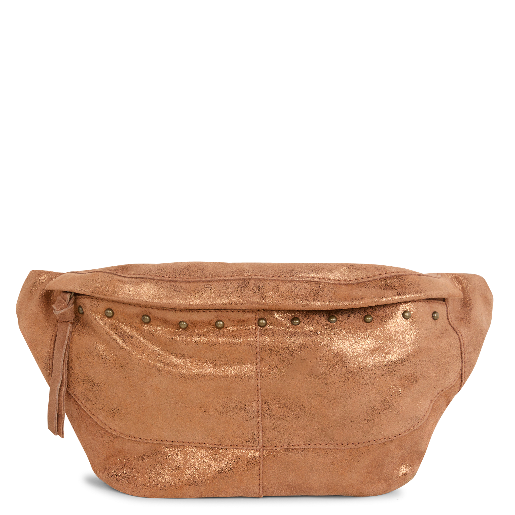 DAINO - Sac banane en cuir métallisé | Marron