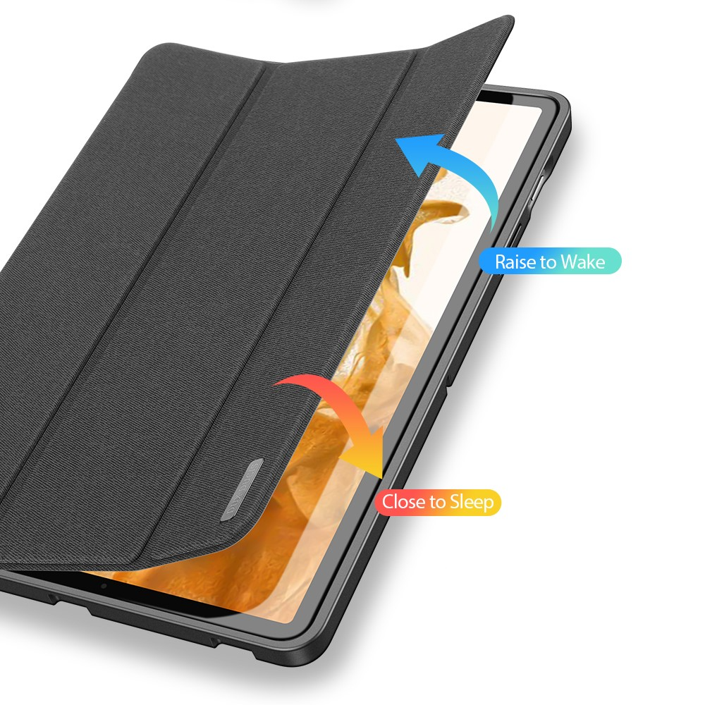 Samsung Galaxy Tab S8 / Tab S7 Tasche Smart Cover Hülle Stoff Design mit S-Pen Halterung - Schwarz