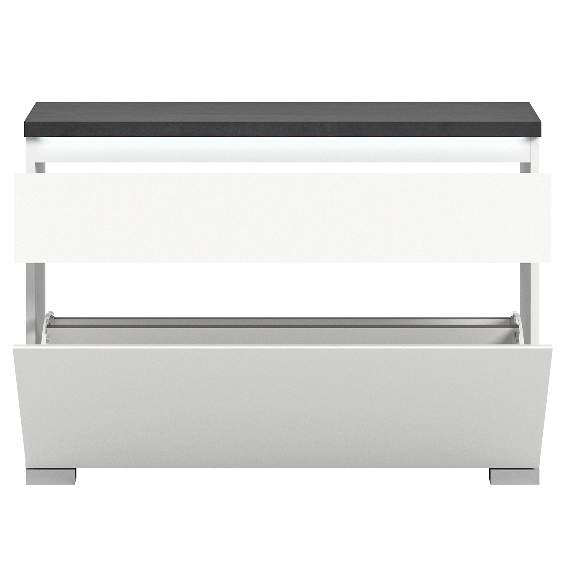 Schuhschrank SHOELOVE - weiß-Industrial grau - 95 cm