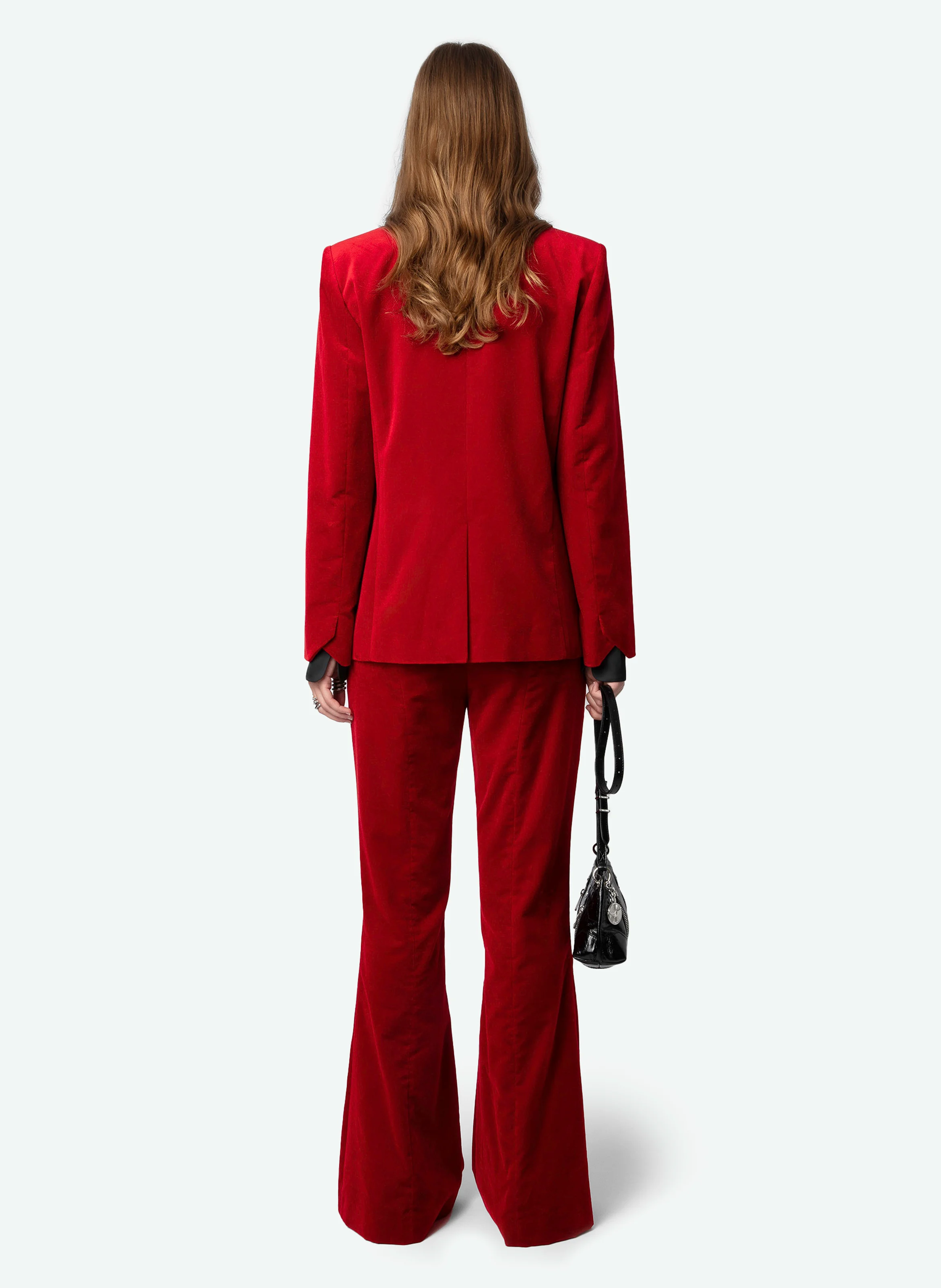 VAVY - Blazer velours en coton | Rouge