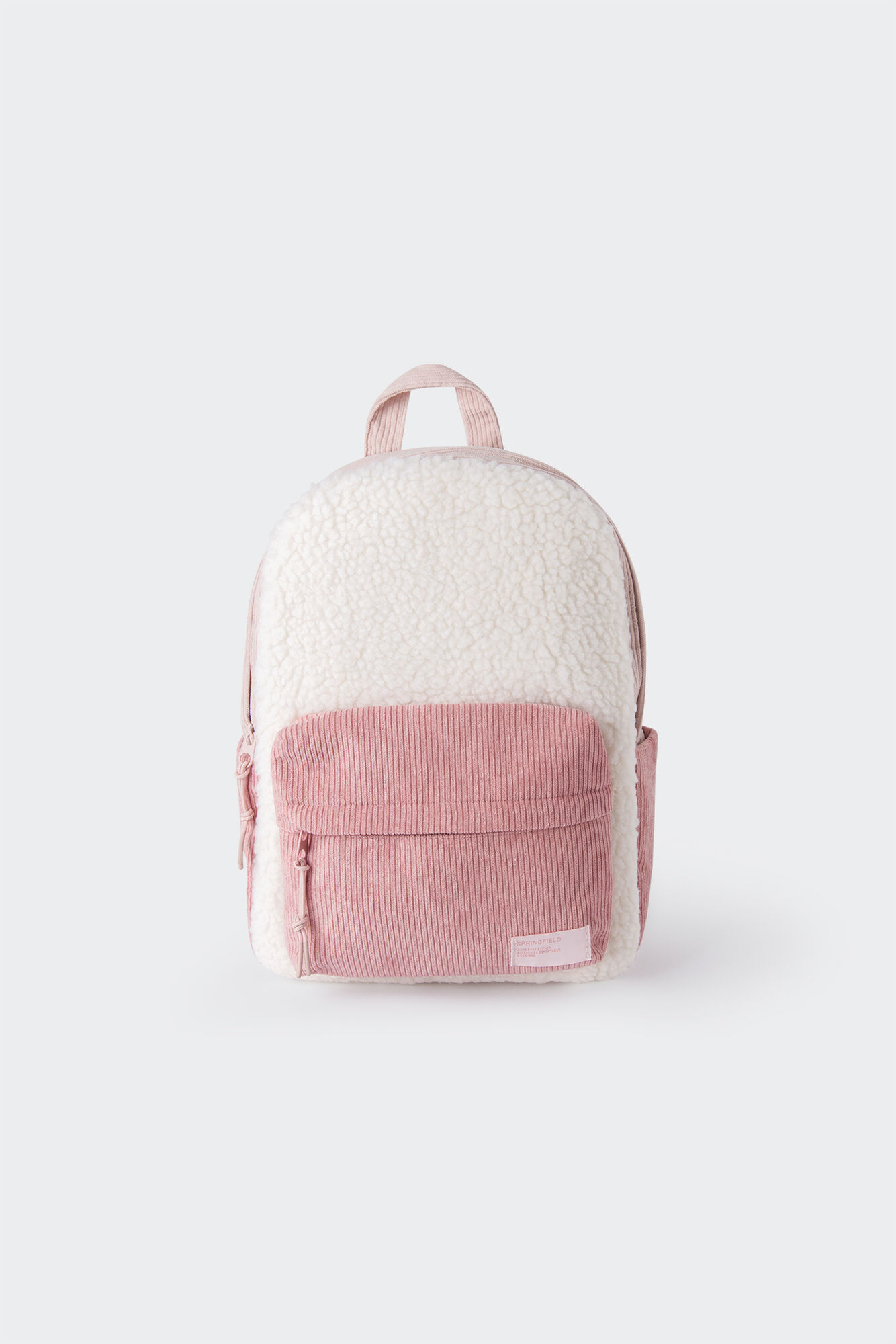 Mochila de pele de carneiro para menina