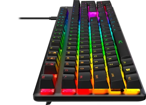 HyperX Alloy Origins - Tastatur - bagbelyst - USB-C - QWERTY - USA - tastkontakt: HyperX Red - sort