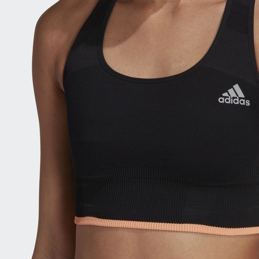 adidas Brassière Run Medium Support Merino - Noir/Orange Femme