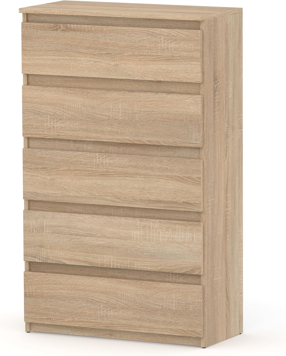 Kommode mit 5 Schubladen - Holz Sideboard 70x115x33,5 cm (B/H/T) - Schmale Kommode für Schlafzimmer & Flur - Regal mit Schubladen - Schrank mit Schubladen - Modernes Möbelstück (Sonoma)