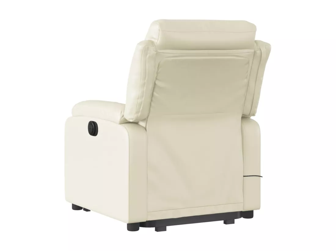 Fauteuil inclinable massant Crème Similicuir