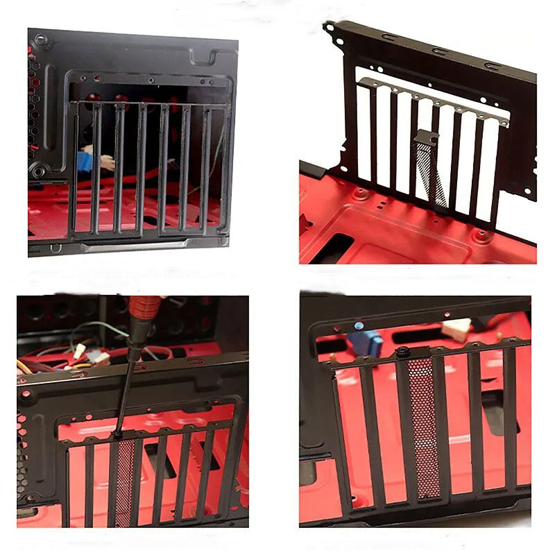 (5er Set) PCI Slot Abdeckungen / Lüftungsfilter für PC-Gehäuse / Slot Cover zur Kühlung und Staubschutz - Schwarz