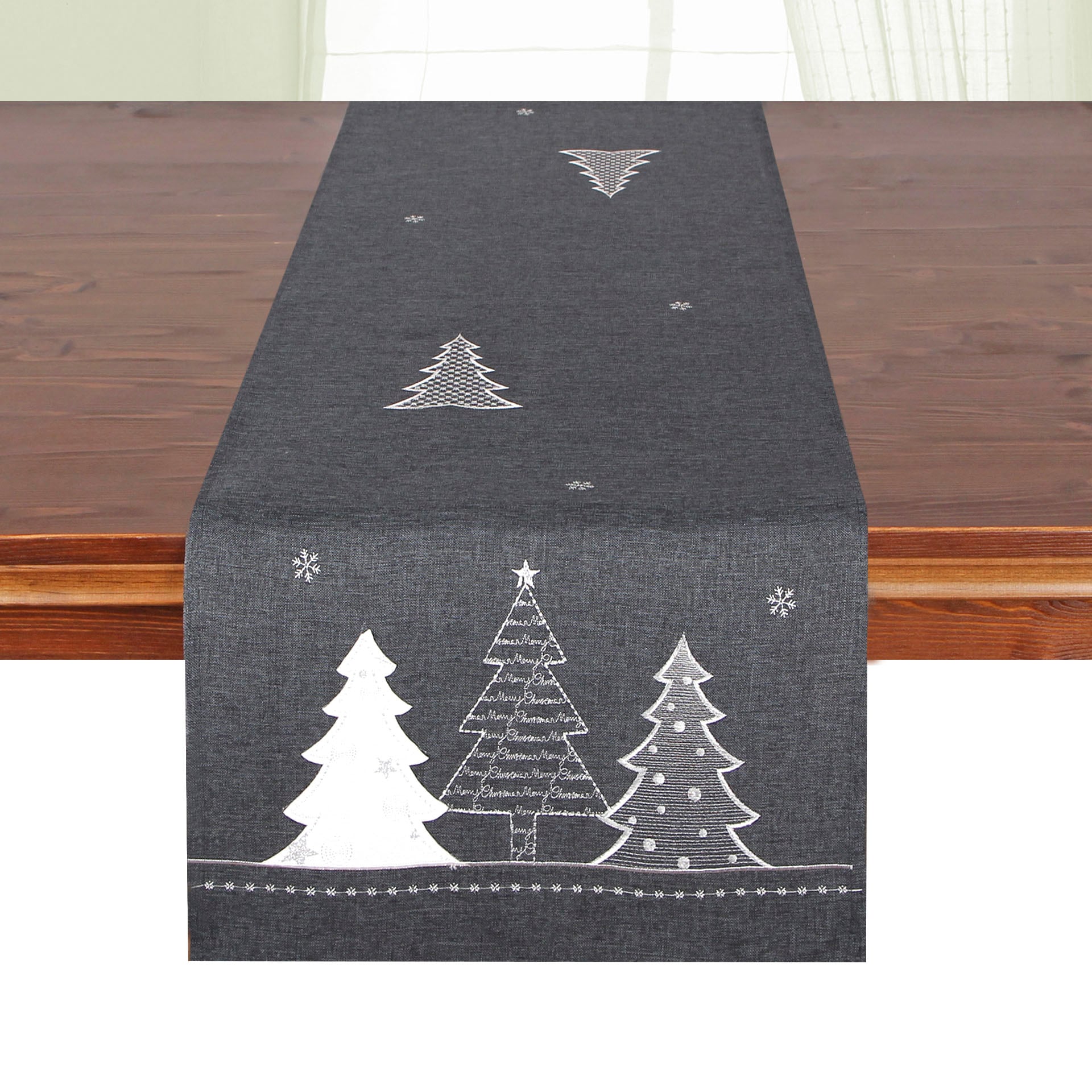 Delindo Lifestyle Tischläufer »Tannenbaum« Glattes Gewebe, bestickt