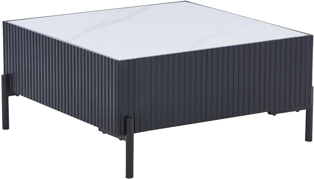 Vente-unique Couchtisch ñ Schwarz, Weiﬂ ñ Holz, Panel ñ Cyndora