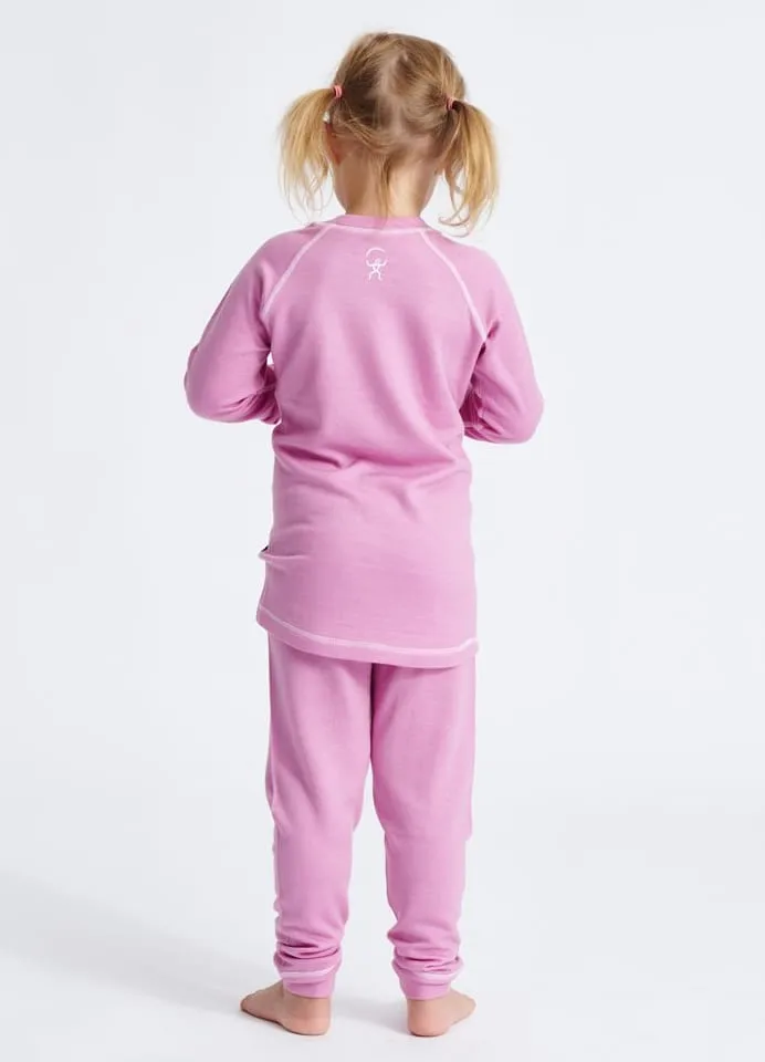 Isbjörn of Sweden Kids' Husky Longjohn Baselayer Frostpink
