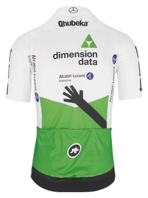 Maillot Manches Courtes Assos Dimension Data Blanc / Vert