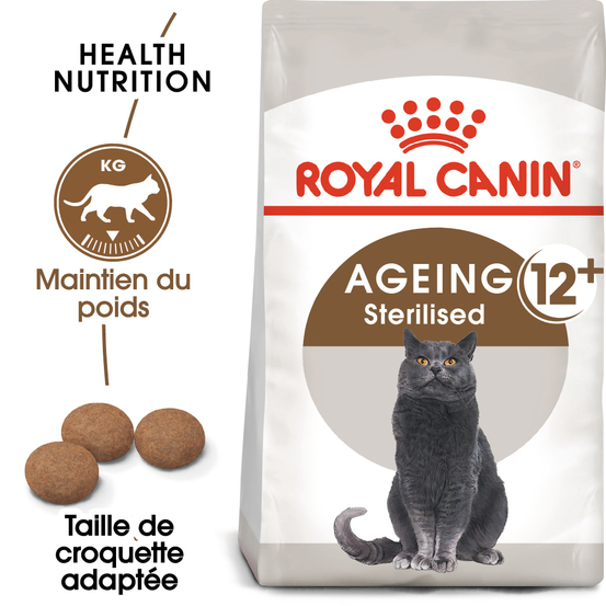 Croquettes chat stérilisé +de 12 ans Ageing Sterilised 12+ 4kg